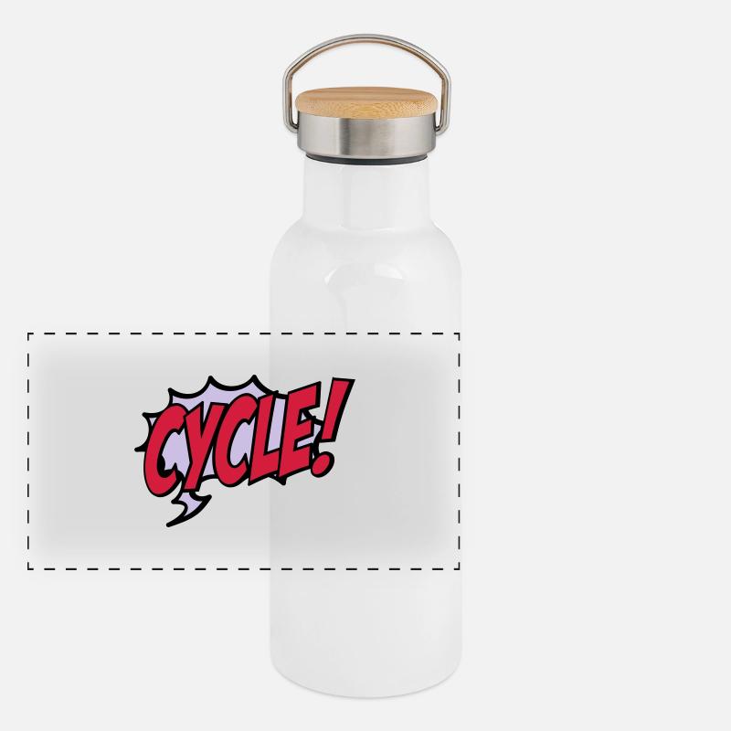 Radsport Panorama Thermosflasche mit Bambusdeckel