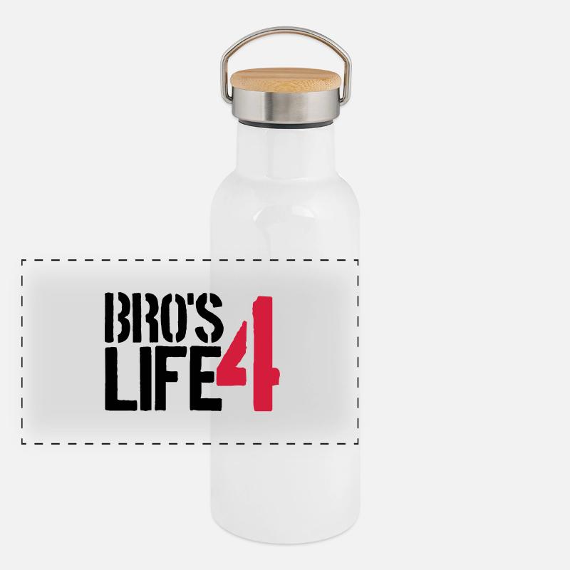 Cool Bros 4 Life Logo Gourde isotherme avec bouchon en bambou