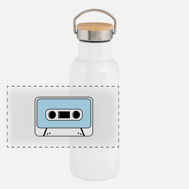 Kassette Panorama Thermosflasche mit Bambusdeckel
