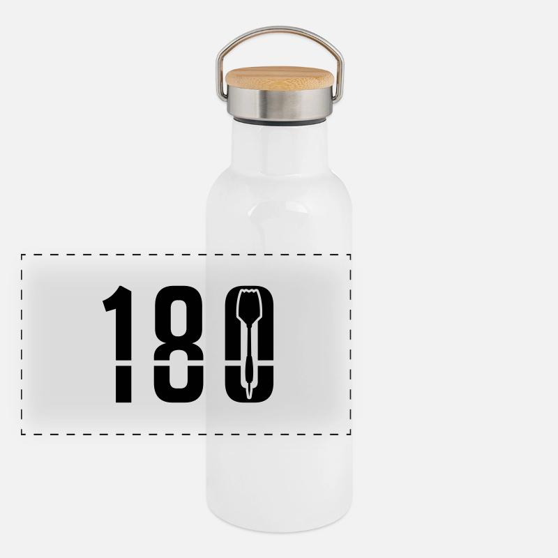 darts_180_ya1 Panorama Thermosflasche mit Bambusdeckel