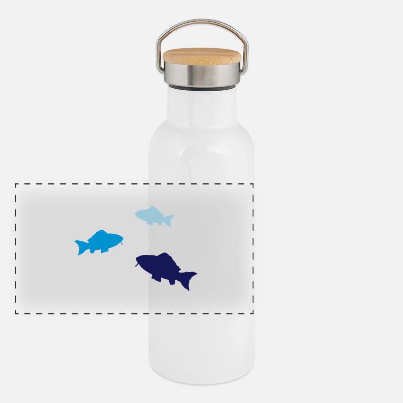 fische02 Panorama Thermosflasche mit Bambusdeckel