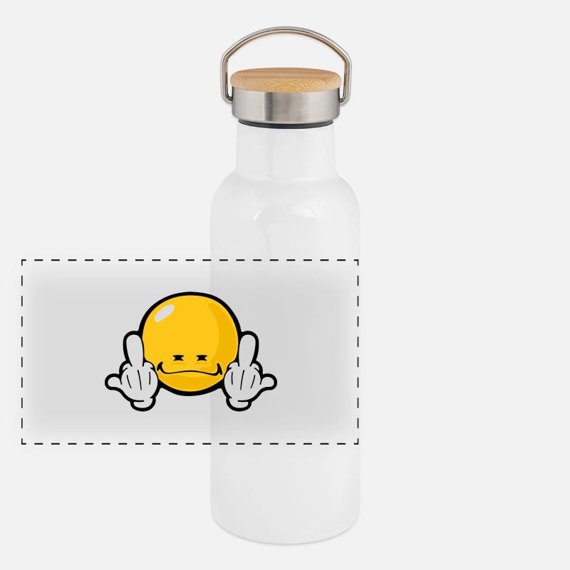 Smiley Anger Obnoxious Gourde isotherme avec bouchon en bambou