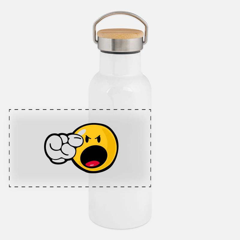 Smiley Angry Panoramic Thermal Bottle with Bamboo Lid