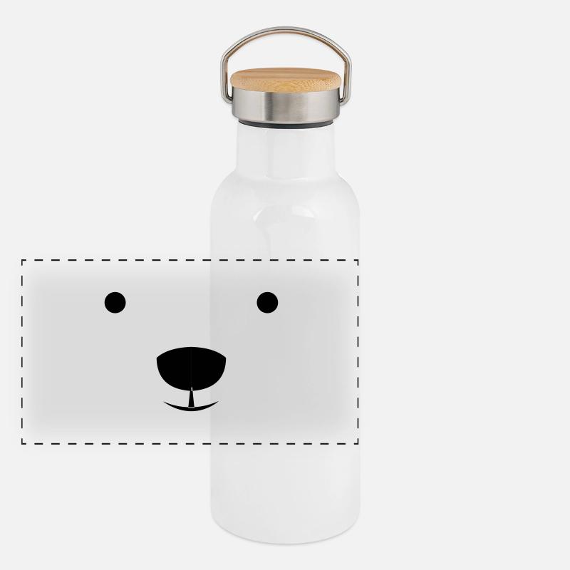 Polar Bear Panorama Thermosflasche mit Bambusdeckel