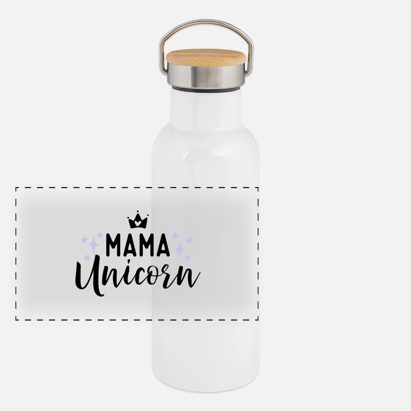 Unicorn Gourde isotherme avec bouchon en bambou