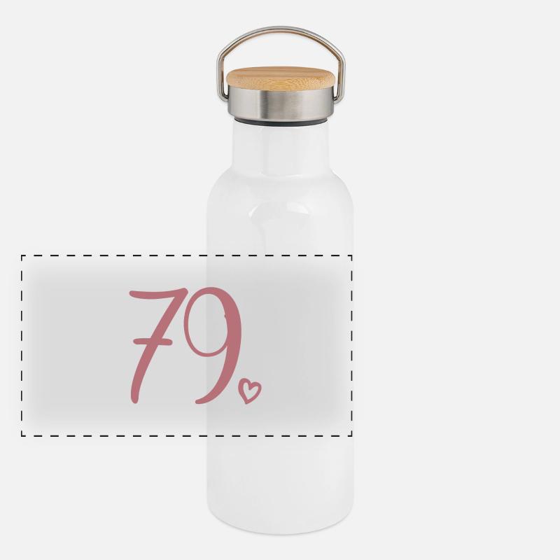 Mignon numéro 79, 79 ans, cadeau de 79e anniversaire Gourde isotherme avec bouchon en bambou