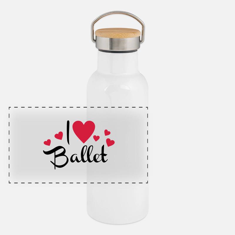 Ballet - Panoramic Thermal Bottle with Bamboo Lid - white