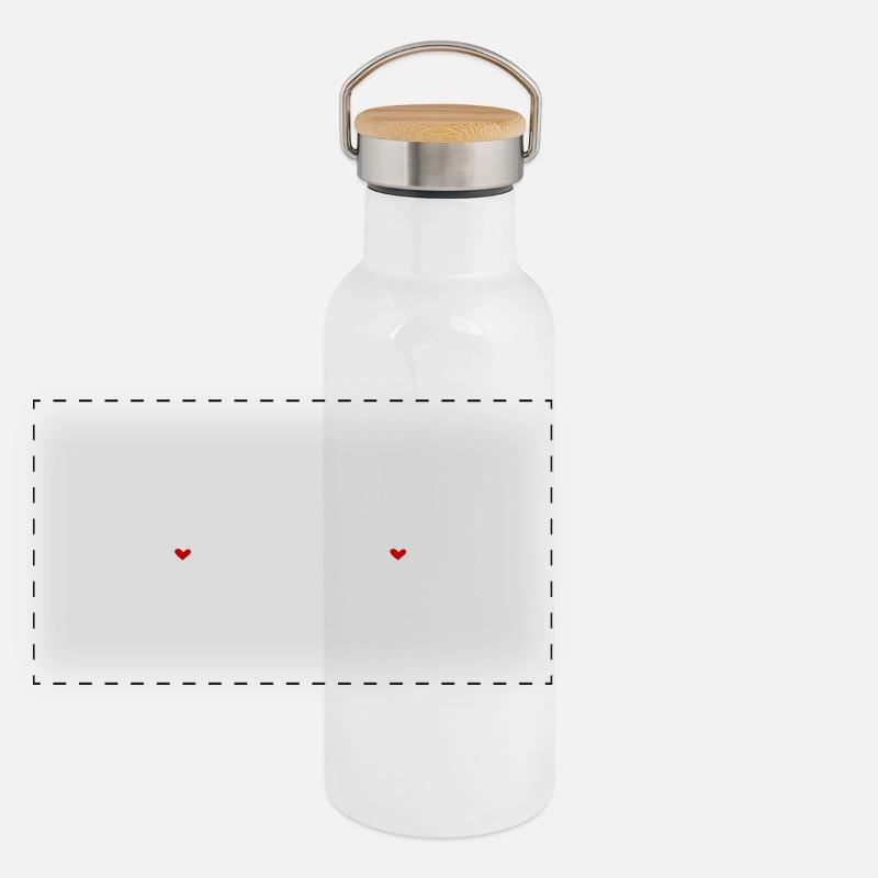 Beste Freundin - Panorama Thermosflasche mit Bambusdeckel - Weiß