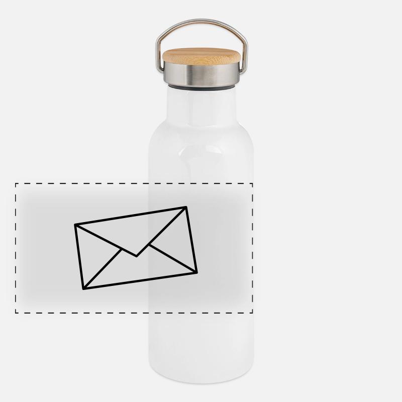 Letter - Panoramic Thermal Bottle with Bamboo Lid - white