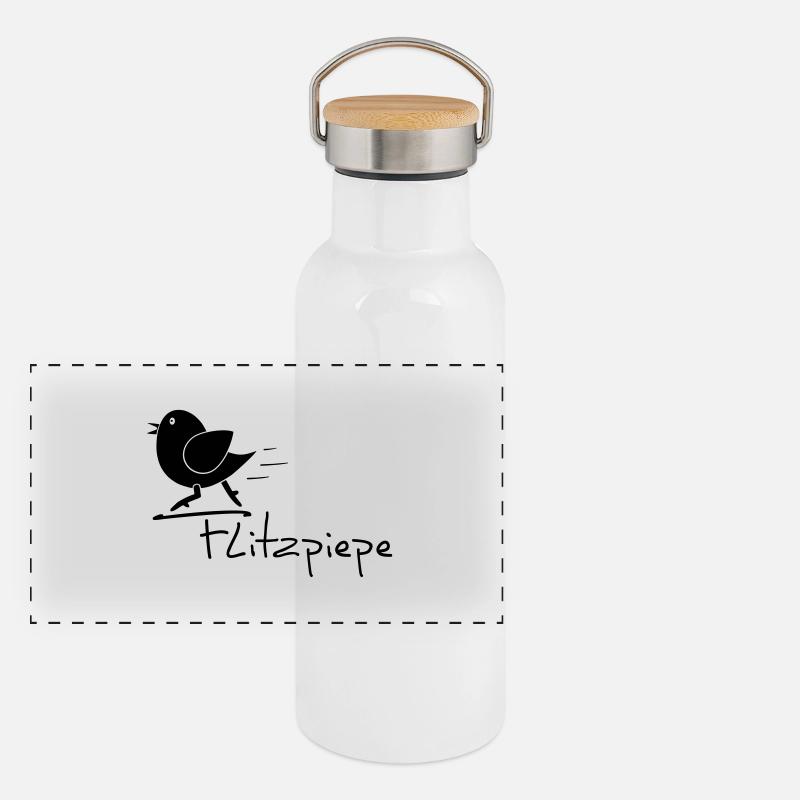 Flitzpiepe Panorama Thermosflasche mit Bambusdeckel