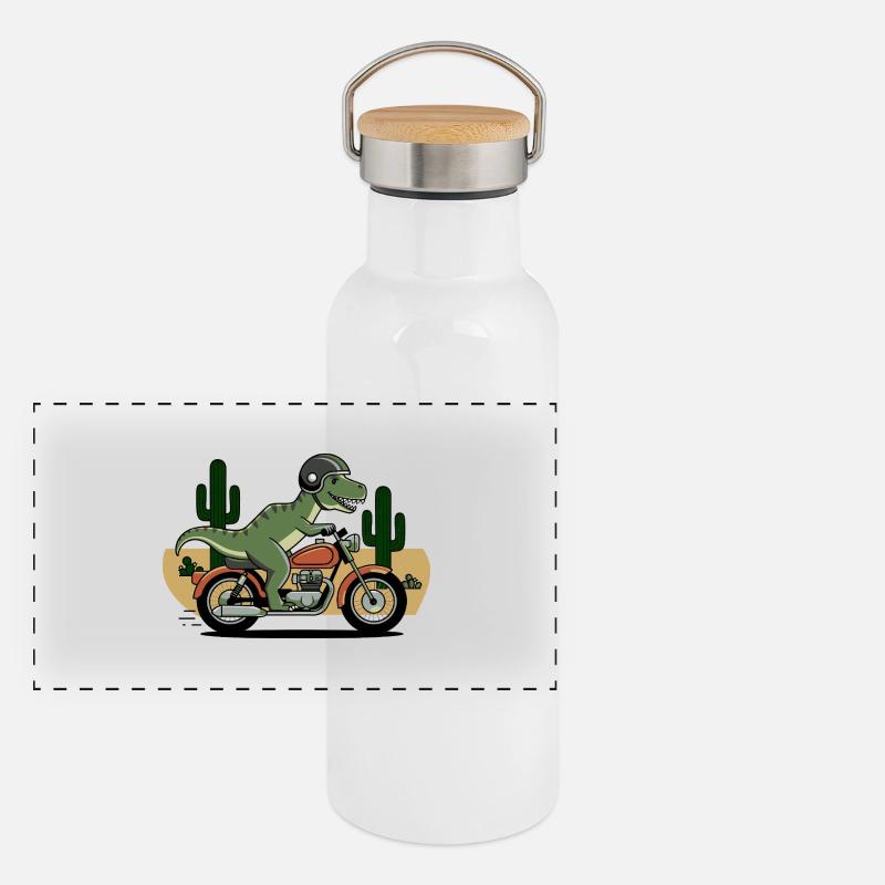T-Rex à moto Gourde isotherme avec bouchon en bambou