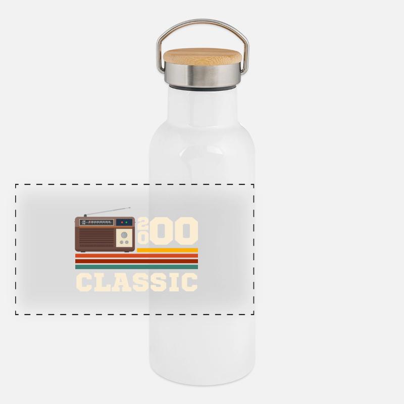 Jubiläum 2000 Retro Klassiker Panorama Thermosflasche mit Bambusdeckel