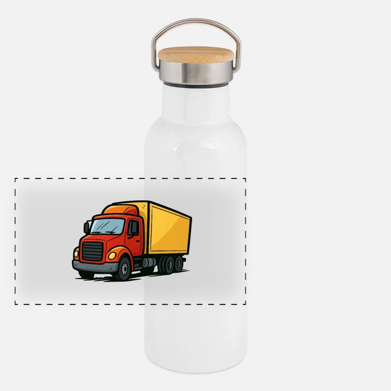 Bande dessinée de camion Gourde isotherme avec bouchon en bambou