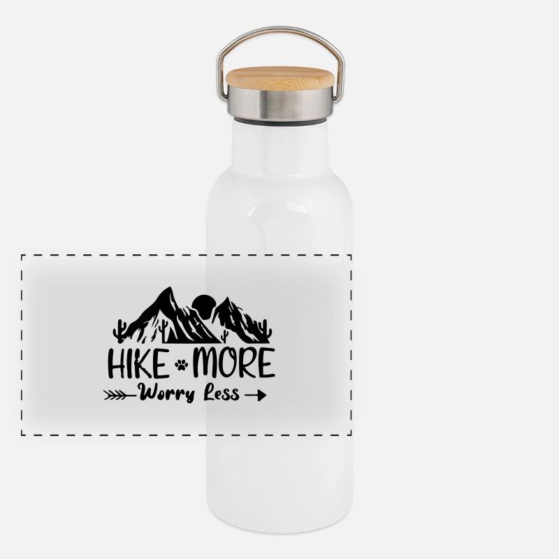 hike more worry less Panoramic Thermal Bottle with Bamboo Lid