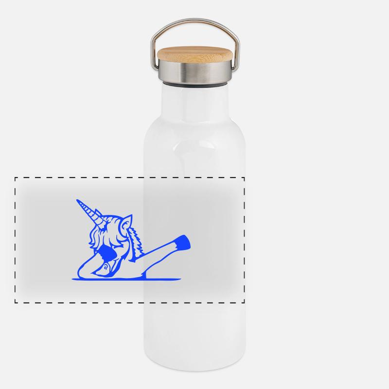 Licorne Dabbing Dab Danse Soirée Pose Geste Drôle Gourde isotherme avec bouchon en bambou