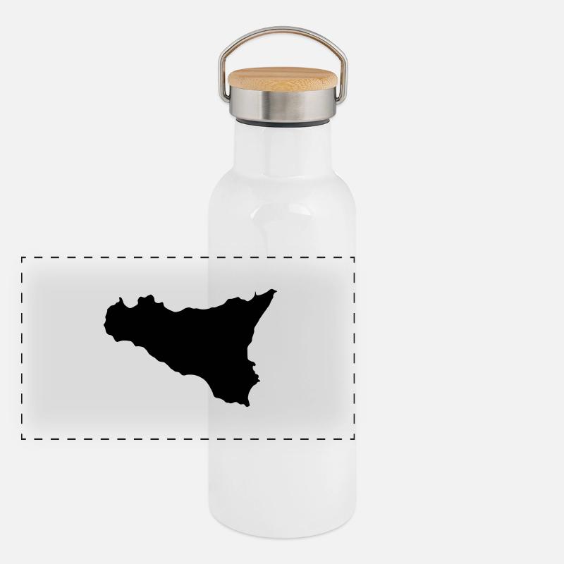 Sicile Gourde isotherme avec bouchon en bambou