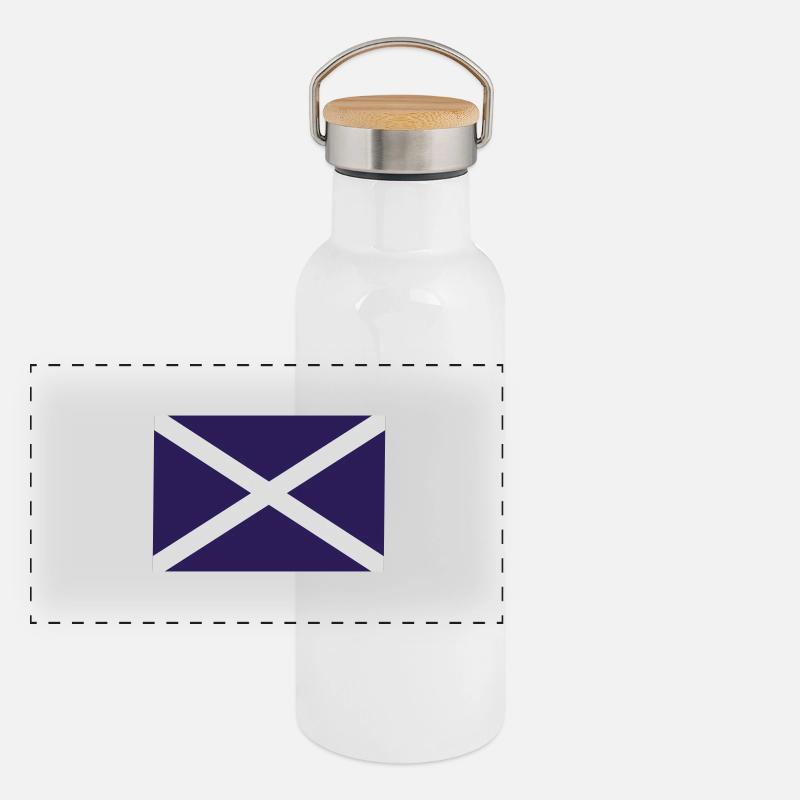 Scotland Flag - Scottish Saltire Panoramic Thermal Bottle with Bamboo Lid