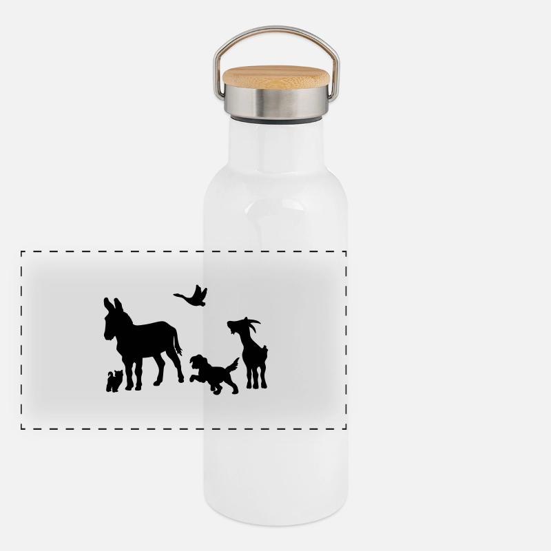 Logo - Tiere im Einklang Panorama Thermosflasche mit Bambusdeckel