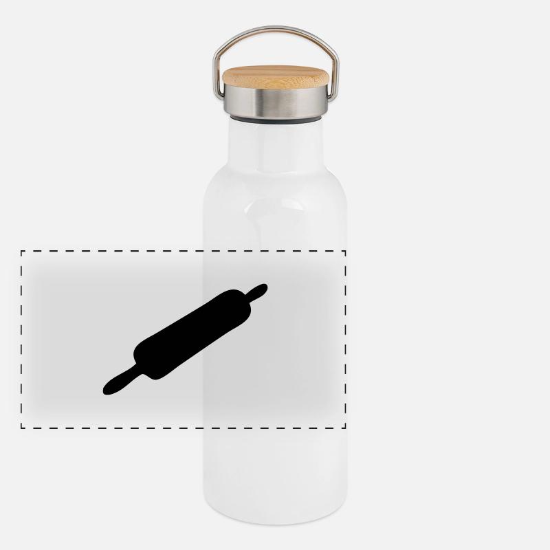 Bäcker Nudelholz Panorama Thermosflasche mit Bambusdeckel