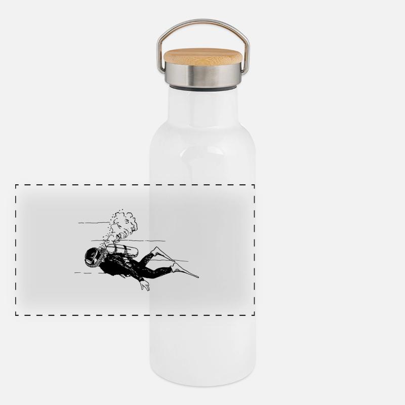 plongeur Gourde isotherme avec bouchon en bambou