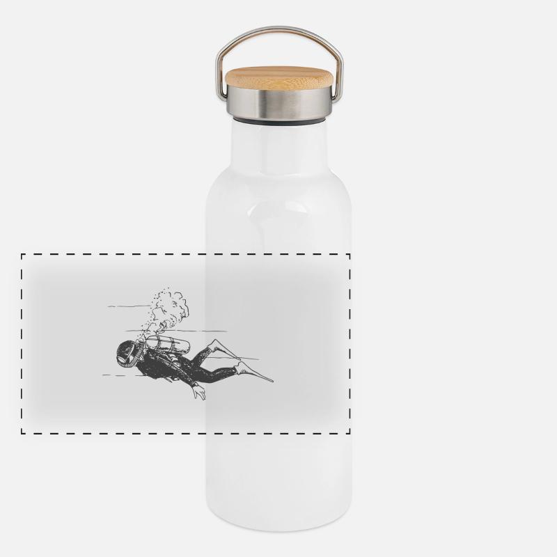 Taucher Panorama Thermosflasche mit Bambusdeckel