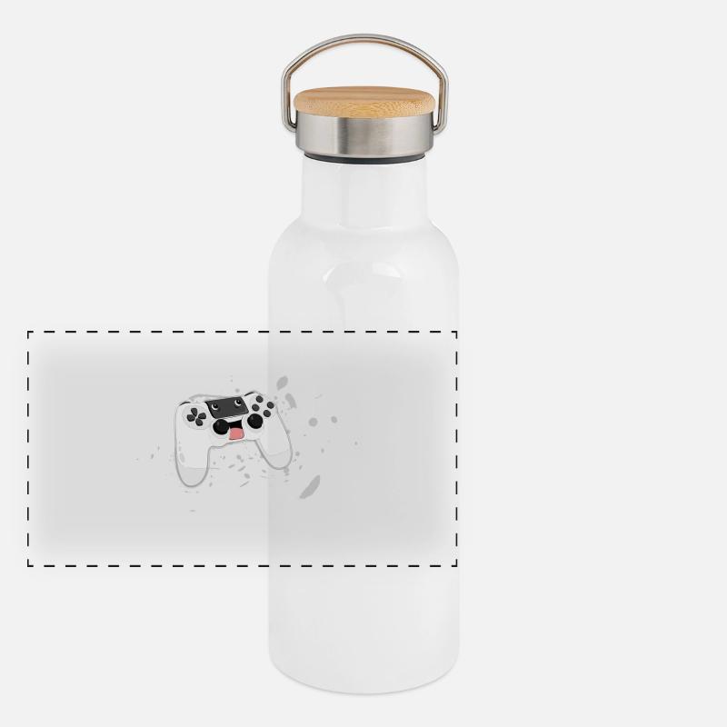 Gaming Panorama Thermosflasche mit Bambusdeckel