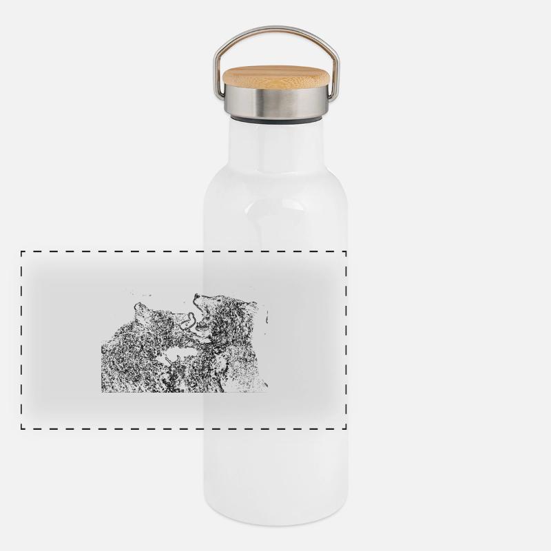 Bears Gourde isotherme avec bouchon en bambou