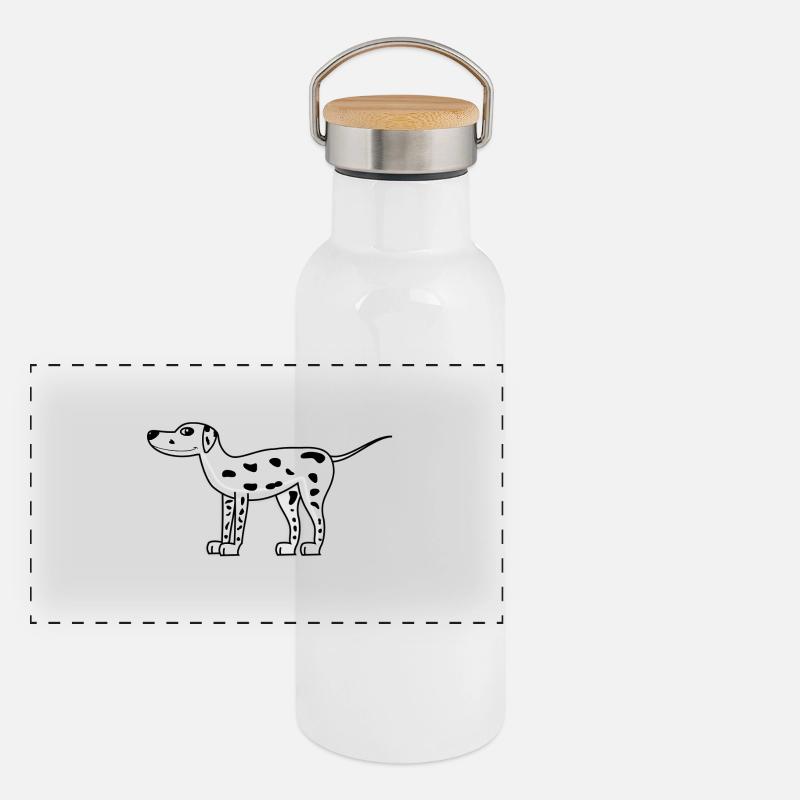 Süßer Dalmatiner Panorama Thermosflasche mit Bambusdeckel