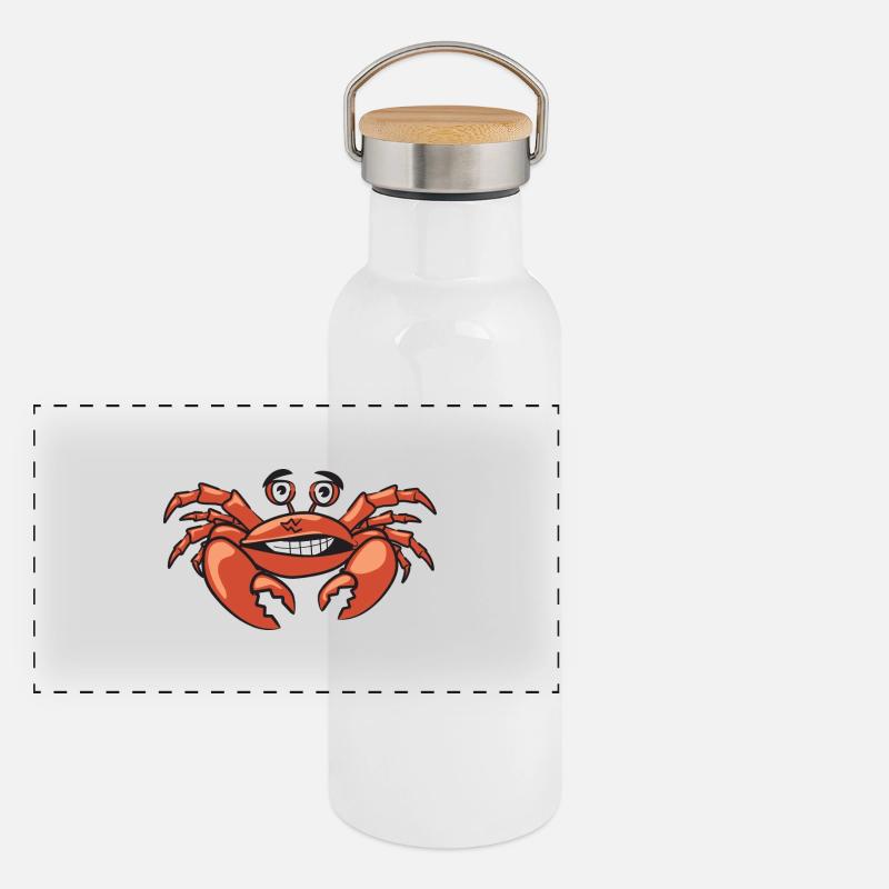 Krebs Panorama Thermosflasche mit Bambusdeckel