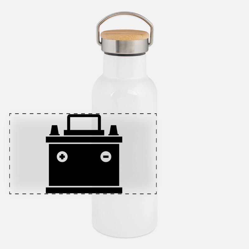 Autobatterie Panorama Thermosflasche mit Bambusdeckel