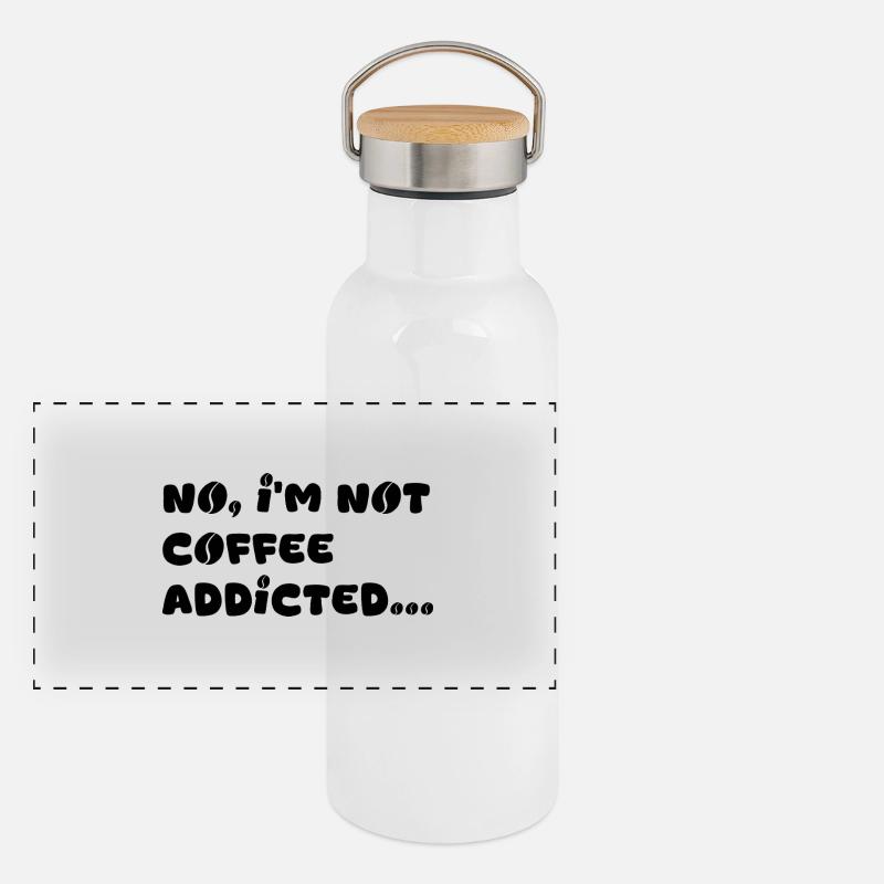 Kaffeesüchtig Panorama Thermosflasche mit Bambusdeckel