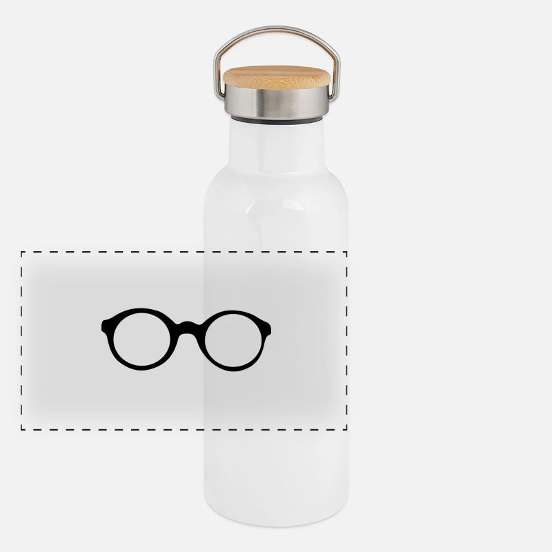 Brille Panorama Thermosflasche mit Bambusdeckel