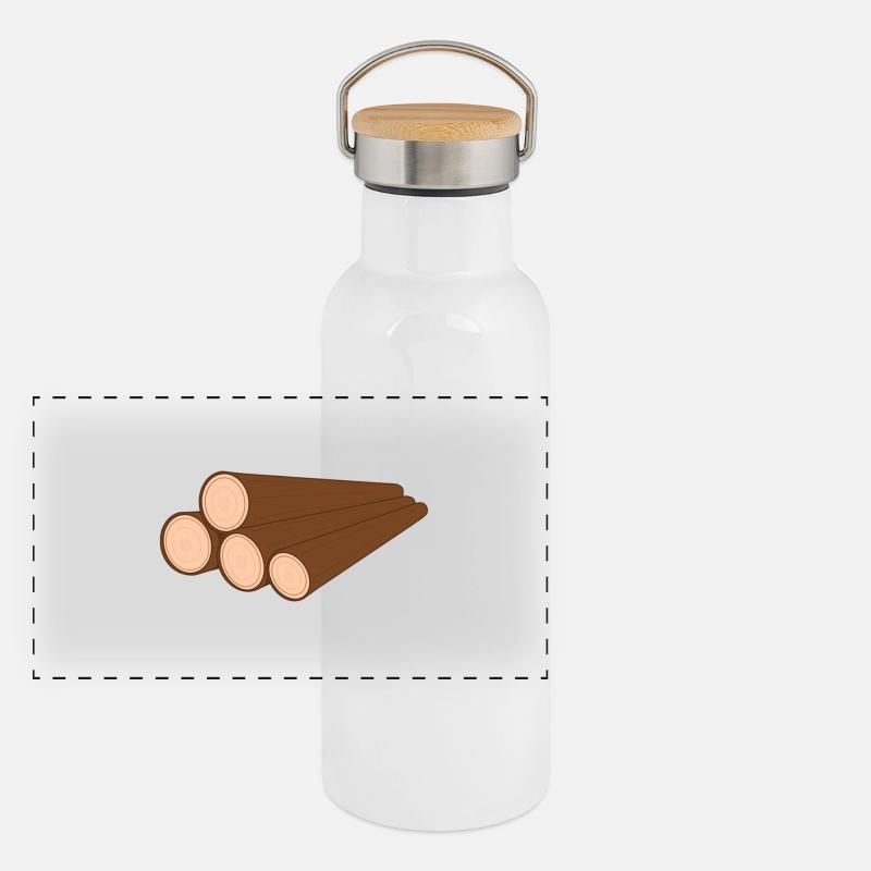 Tree trunk Panoramic Thermal Bottle with Bamboo Lid