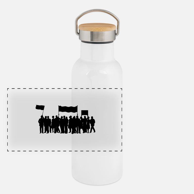 démonstration Gourde isotherme avec bouchon en bambou