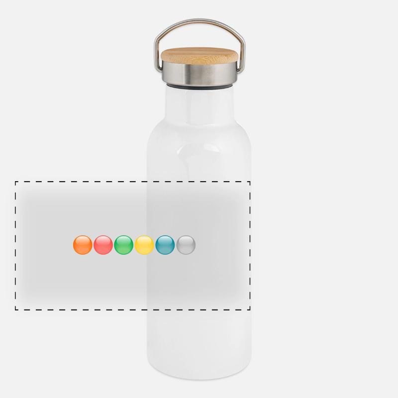 Kugeln bunt Panorama Thermosflasche mit Bambusdeckel