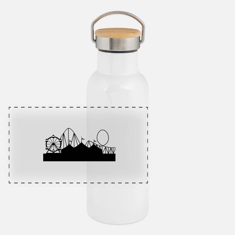 Kirmes Panorama Thermosflasche mit Bambusdeckel