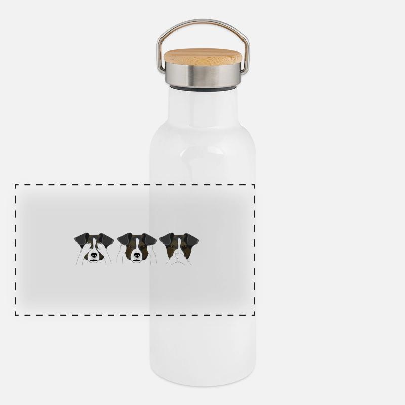 Dogs Panorama Thermosflasche mit Bambusdeckel