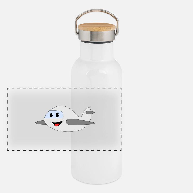 avion Gourde isotherme avec bouchon en bambou