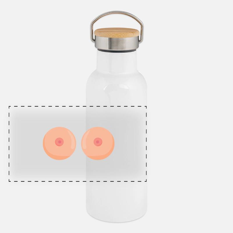 Breasts Tits Funny Trash Panoramic Thermal Bottle with Bamboo Lid