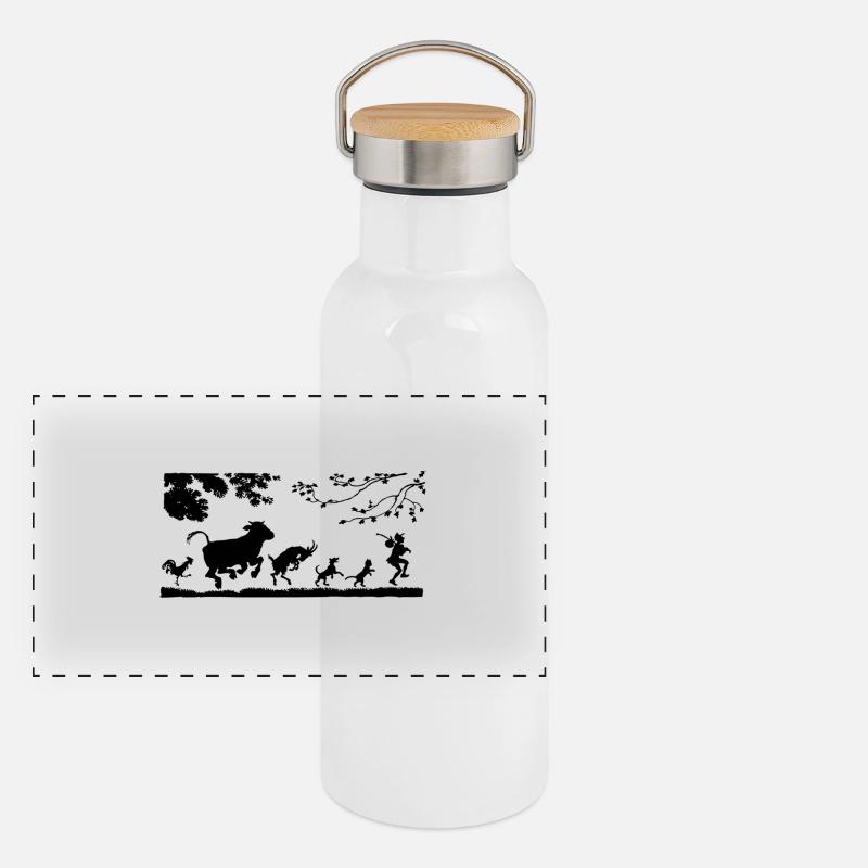 animaux Gourde isotherme avec bouchon en bambou