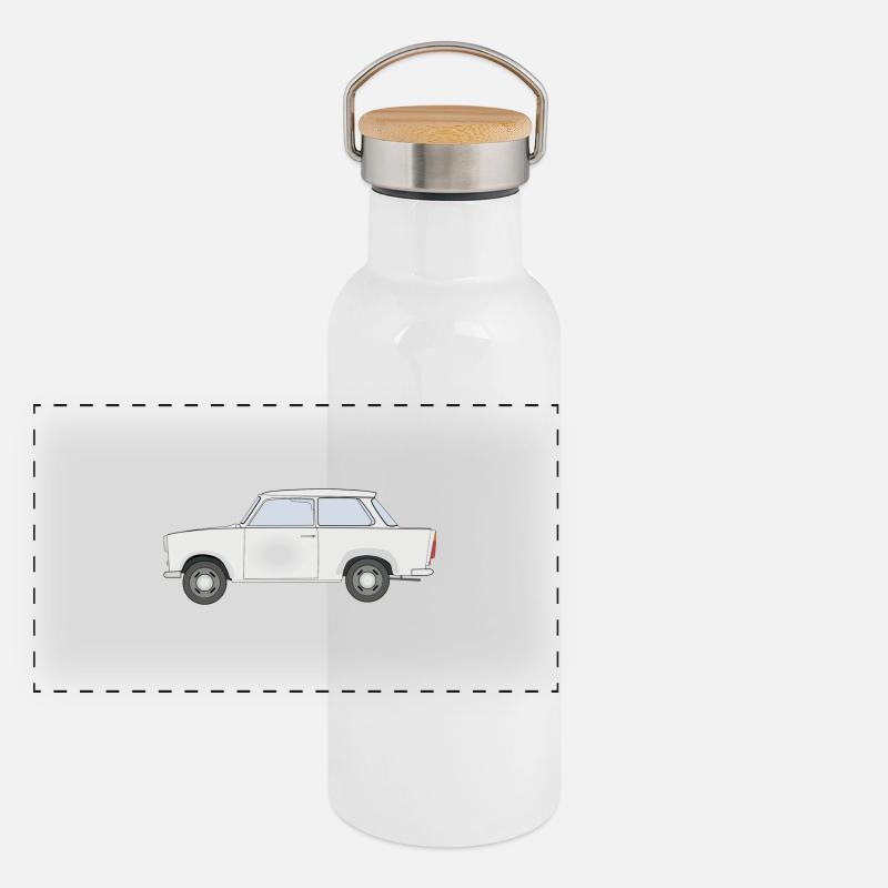 Trabbi Ostalgie Design Panorama Thermosflasche mit Bambusdeckel