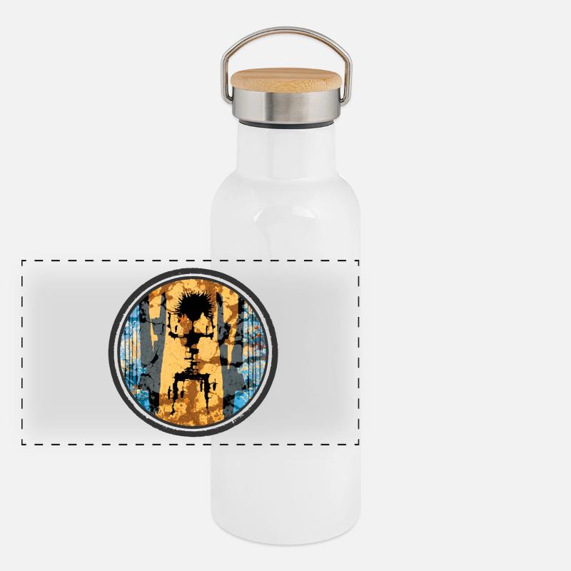 Graffiti Australien Panorama Thermosflasche mit Bambusdeckel