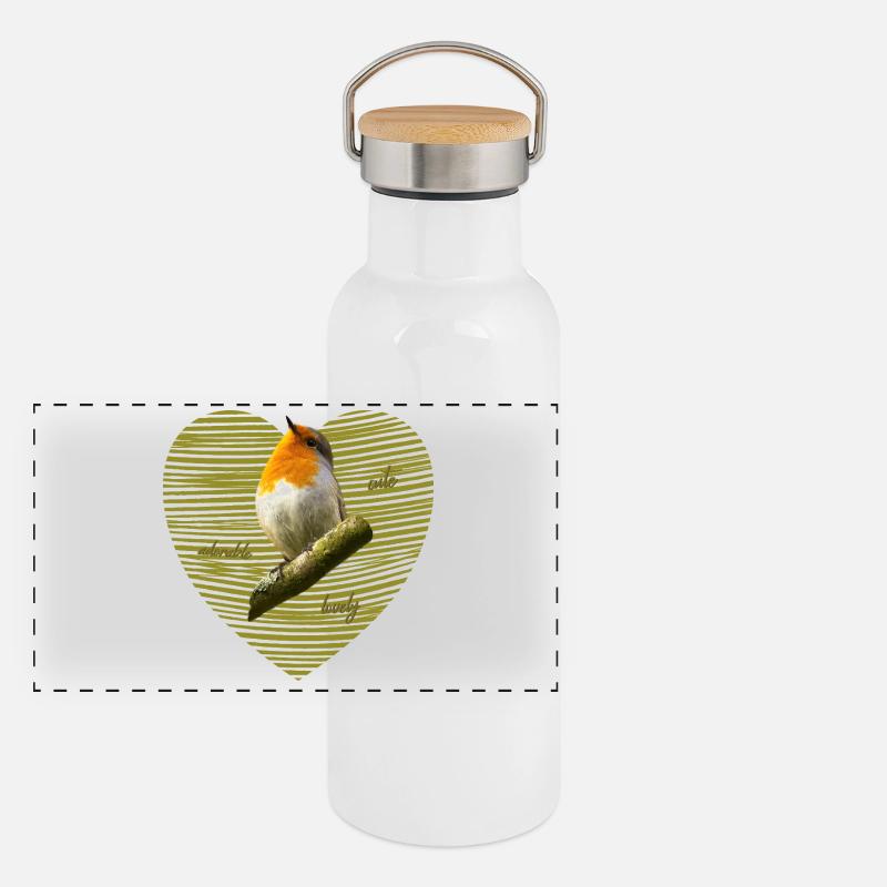 Robin Songbird Panoramic Thermal Bottle with Bamboo Lid