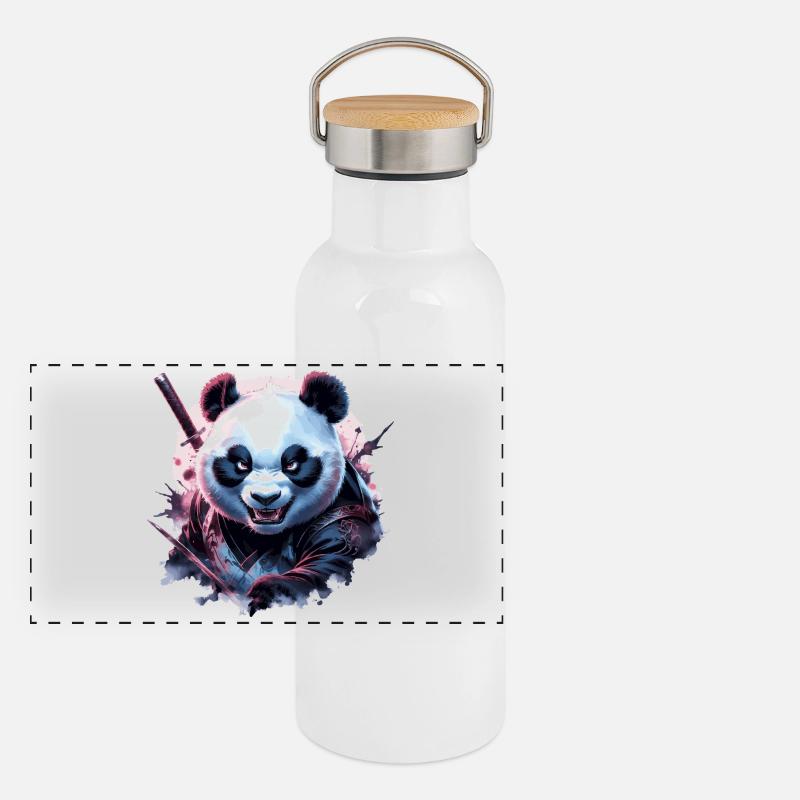 Evil Ninja Panda Panoramic Thermal Bottle with Bamboo Lid