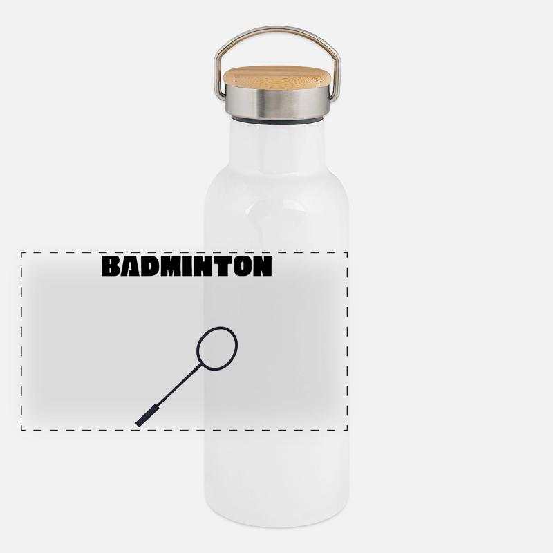Vergrößerungsglas Icon Panorama Thermosflasche mit Bambusdeckel