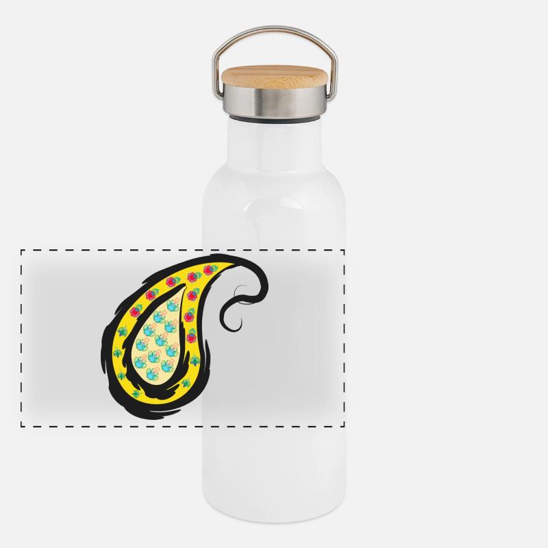 Oriental symbol Panoramic Thermal Bottle with Bamboo Lid