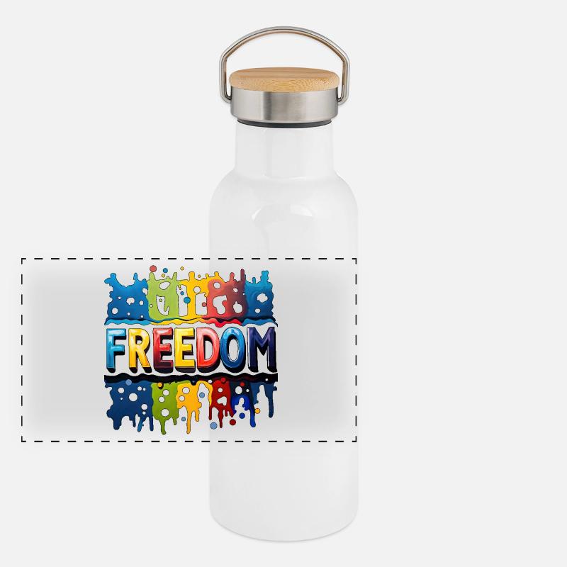 Freedom, Free Panoramic Thermal Bottle with Bamboo Lid