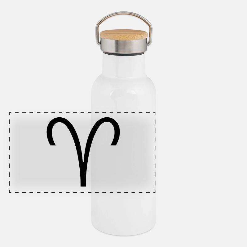 Sternzeichen: Widder Panorama Thermosflasche mit Bambusdeckel