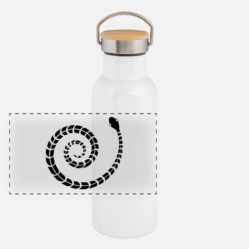 Schlange - Giftig Panorama Thermosflasche mit Bambusdeckel