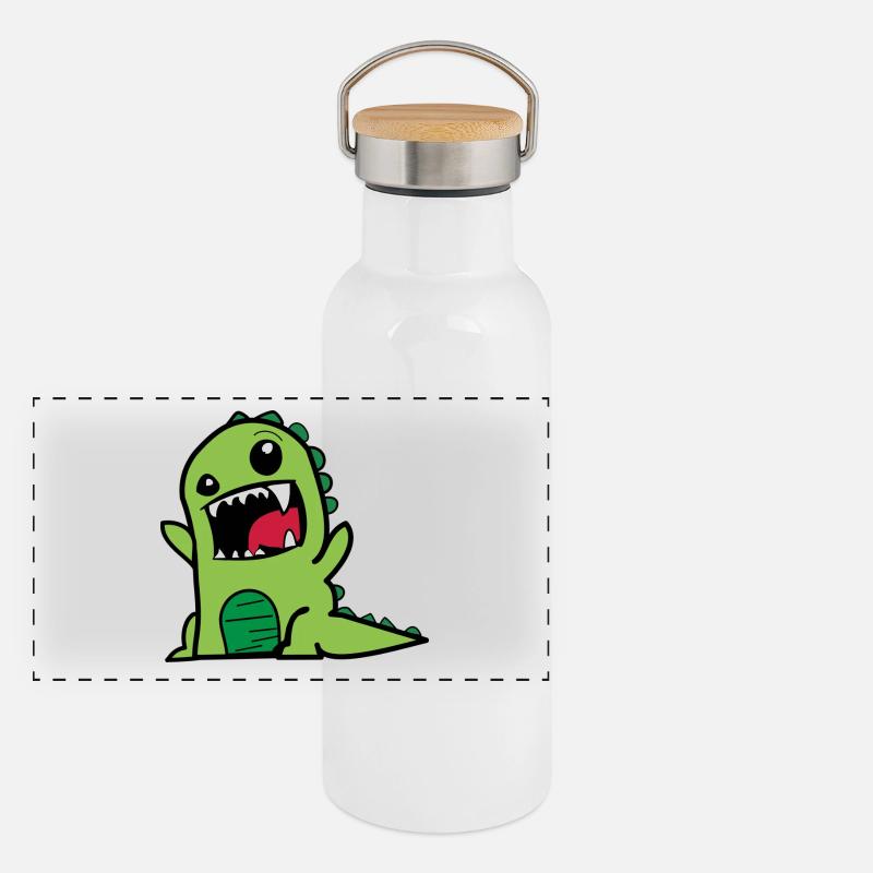 Dessin animé Dino Gourde isotherme avec bouchon en bambou